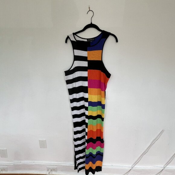 Eloquii Color Block Knit Racer Back Maxi Dress Size 18/20 - Picture 2 of 3